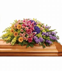 Garden of Sweet Memories Casket Spray from Scott's House of Flowers in Lawton, OK